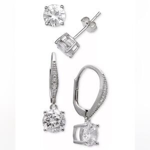 NWT Giani Bernini sterling silver cubic zirconia drop and stud earrings